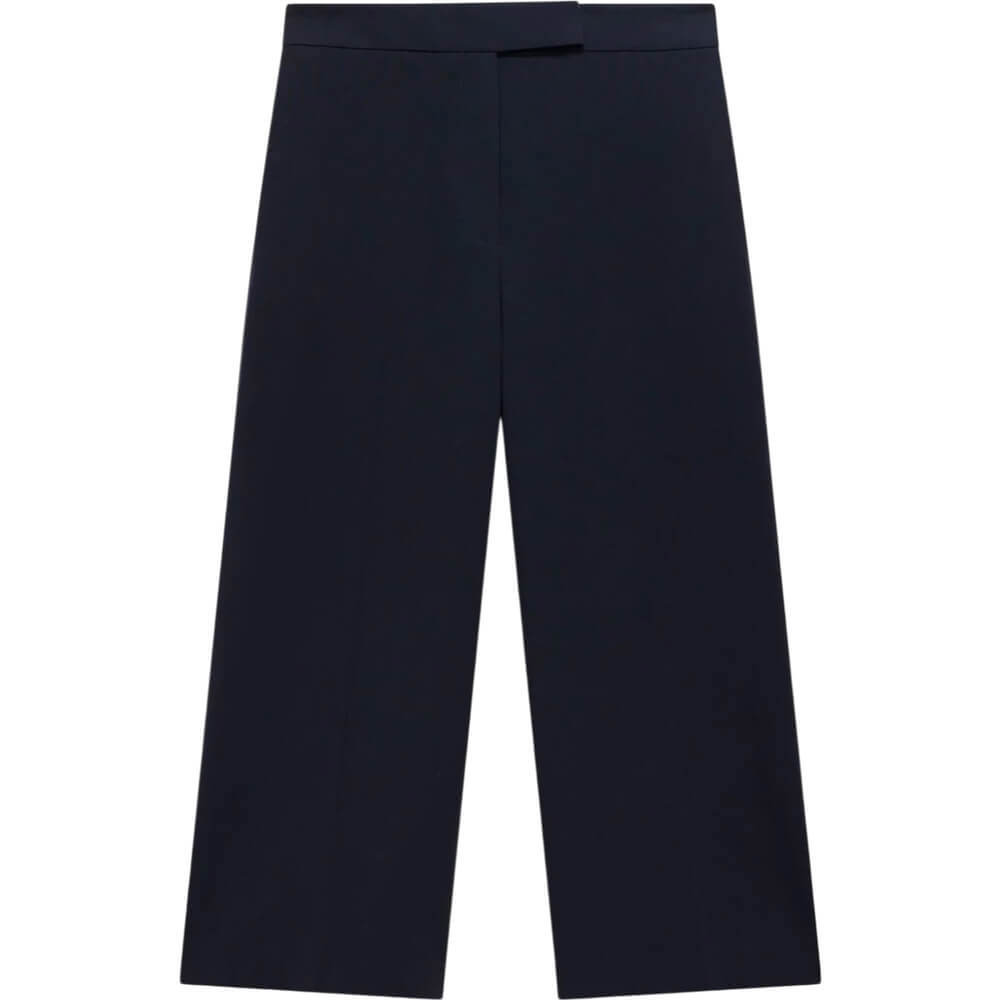 Mint Velvet Navy Cropped Wide Trousers